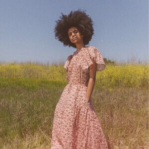 Trovata California Birds of Paradis Floral Print Dress Size Medium - like new